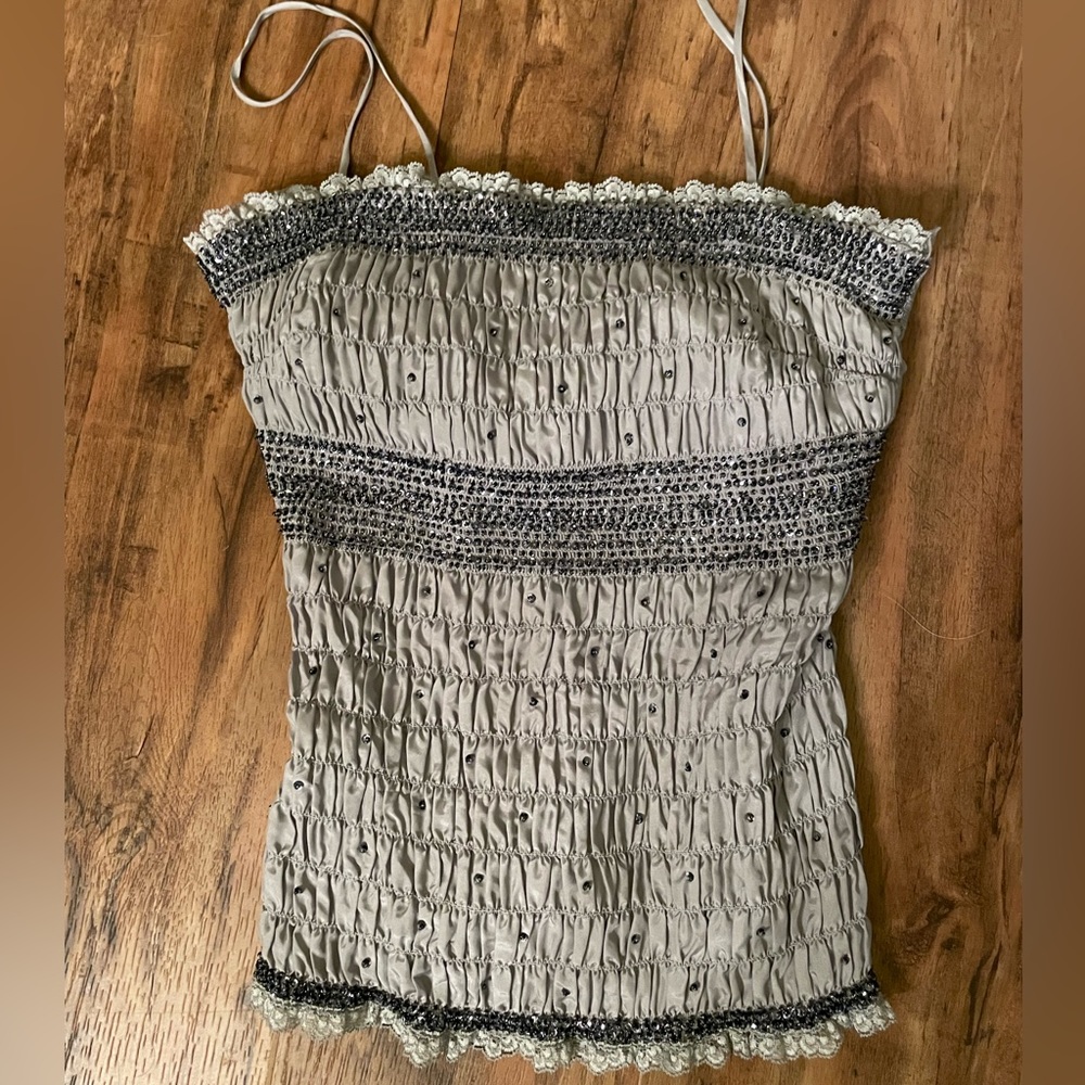 Cache Gray and Black Camisole